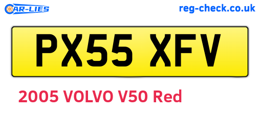 PX55XFV are the vehicle registration plates.