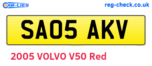 SA05AKV are the vehicle registration plates.