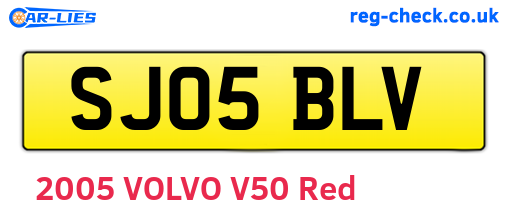 SJ05BLV are the vehicle registration plates.
