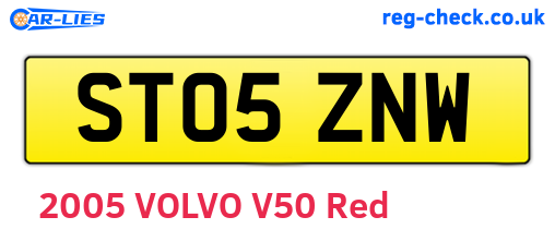 ST05ZNW are the vehicle registration plates.