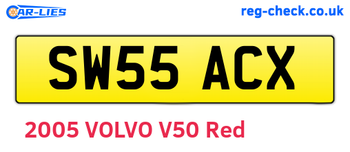 SW55ACX are the vehicle registration plates.
