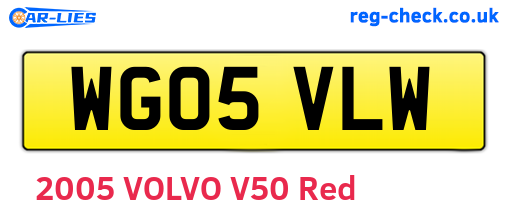WG05VLW are the vehicle registration plates.