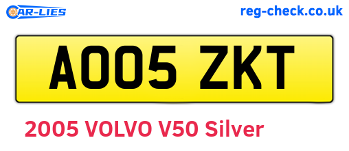 AO05ZKT are the vehicle registration plates.