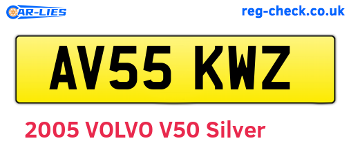 AV55KWZ are the vehicle registration plates.