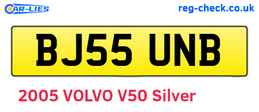 BJ55UNB are the vehicle registration plates.
