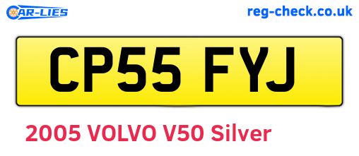 CP55FYJ are the vehicle registration plates.