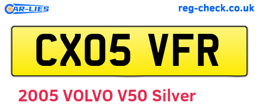 CX05VFR are the vehicle registration plates.