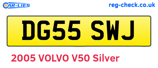 DG55SWJ are the vehicle registration plates.