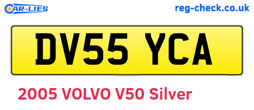 DV55YCA are the vehicle registration plates.