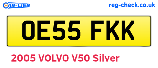 OE55FKK are the vehicle registration plates.