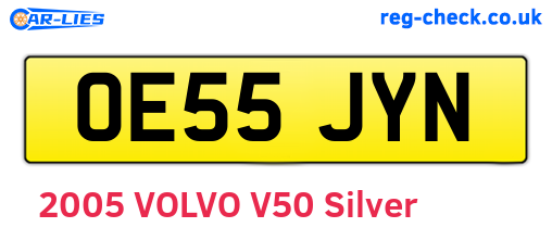 OE55JYN are the vehicle registration plates.