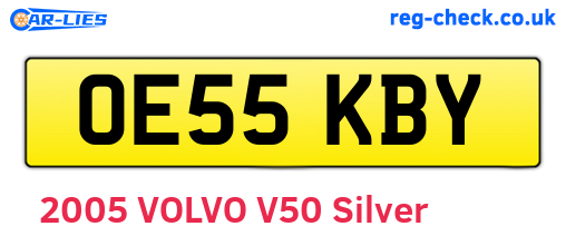 OE55KBY are the vehicle registration plates.