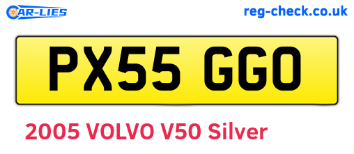 PX55GGO are the vehicle registration plates.