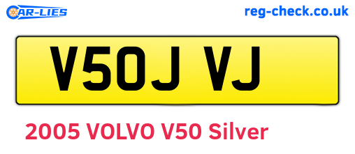 V50JVJ are the vehicle registration plates.