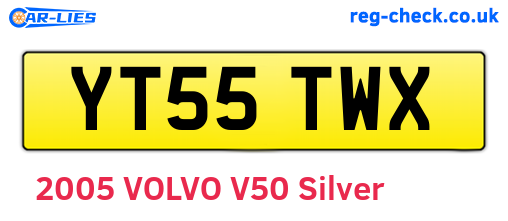YT55TWX are the vehicle registration plates.