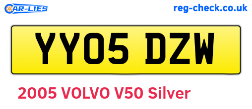 YY05DZW are the vehicle registration plates.