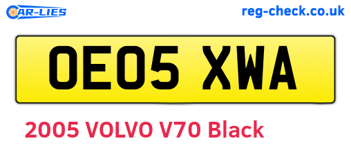 OE05XWA are the vehicle registration plates.