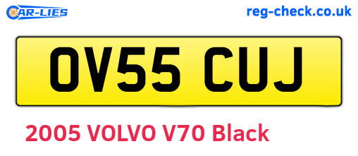 OV55CUJ are the vehicle registration plates.