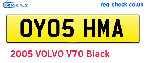 OY05HMA are the vehicle registration plates.