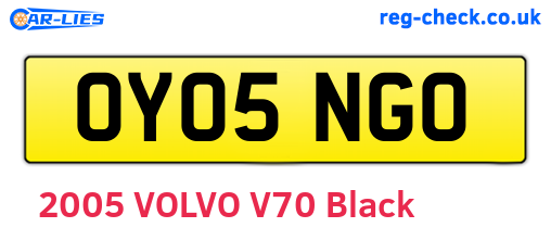 OY05NGO are the vehicle registration plates.