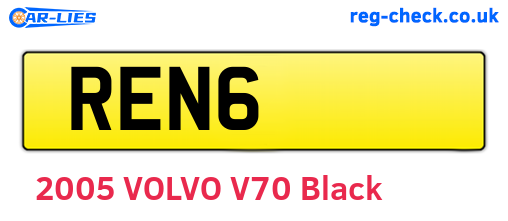 REN6 are the vehicle registration plates.