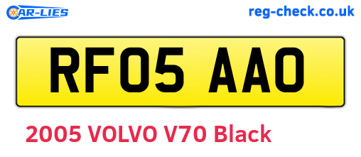 RF05AAO are the vehicle registration plates.