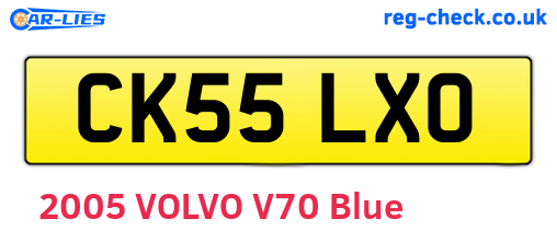 CK55LXO are the vehicle registration plates.