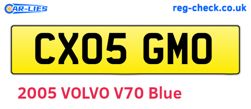 CX05GMO are the vehicle registration plates.