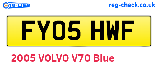 FY05HWF are the vehicle registration plates.