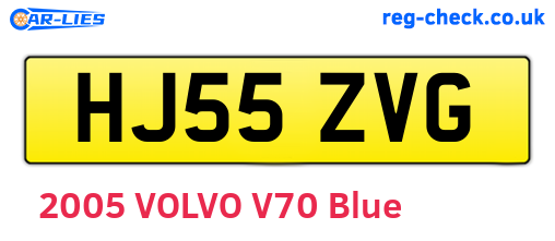 HJ55ZVG are the vehicle registration plates.