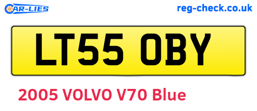 LT55OBY are the vehicle registration plates.