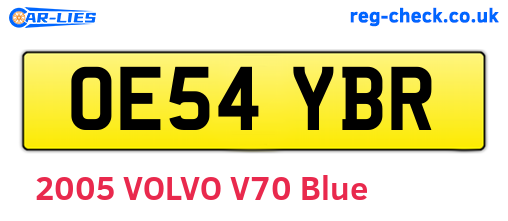 OE54YBR are the vehicle registration plates.