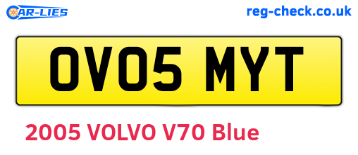 OV05MYT are the vehicle registration plates.