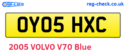 OY05HXC are the vehicle registration plates.