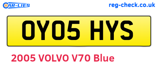 OY05HYS are the vehicle registration plates.