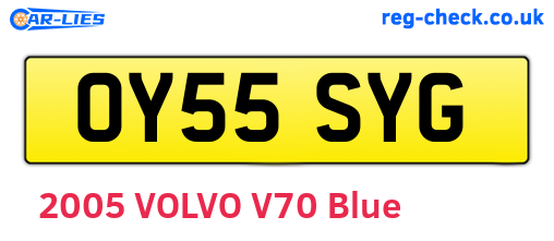 OY55SYG are the vehicle registration plates.
