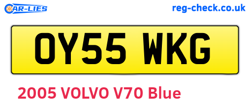 OY55WKG are the vehicle registration plates.