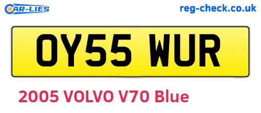 OY55WUR are the vehicle registration plates.