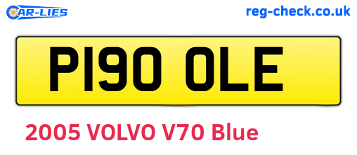 P190OLE are the vehicle registration plates.