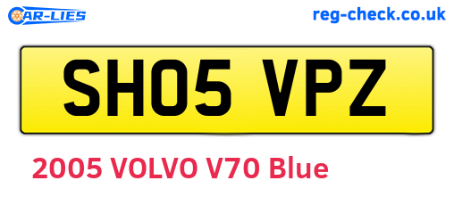 SH05VPZ are the vehicle registration plates.