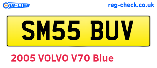 SM55BUV are the vehicle registration plates.