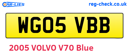 WG05VBB are the vehicle registration plates.