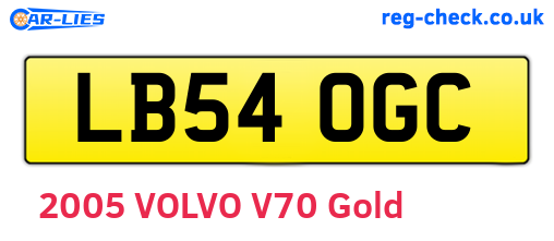 LB54OGC are the vehicle registration plates.