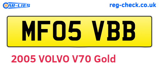 MF05VBB are the vehicle registration plates.
