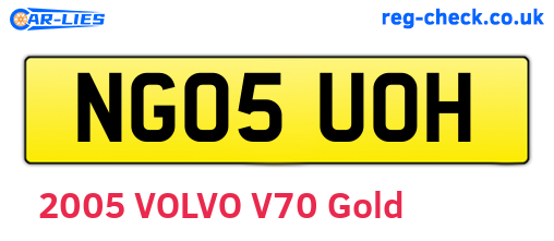 NG05UOH are the vehicle registration plates.