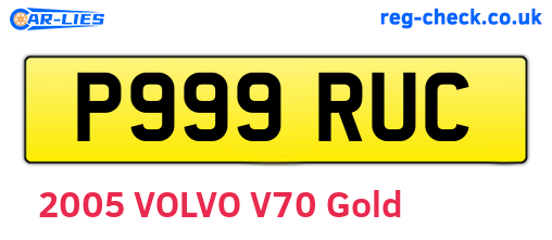 P999RUC are the vehicle registration plates.