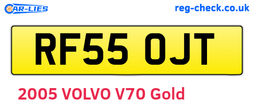 RF55OJT are the vehicle registration plates.