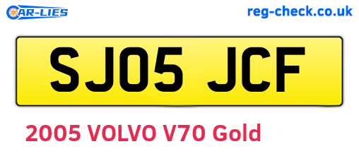 SJ05JCF are the vehicle registration plates.