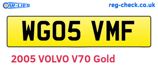 WG05VMF are the vehicle registration plates.