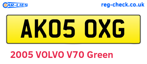 AK05OXG are the vehicle registration plates.